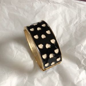 Gold with B/W Hearts cuff bracelet